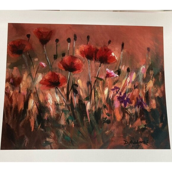 Diana Madaras Poppy Desert Flowers Art Acrylic Print COA Unframed Matted Signed - Picture 1 of 15